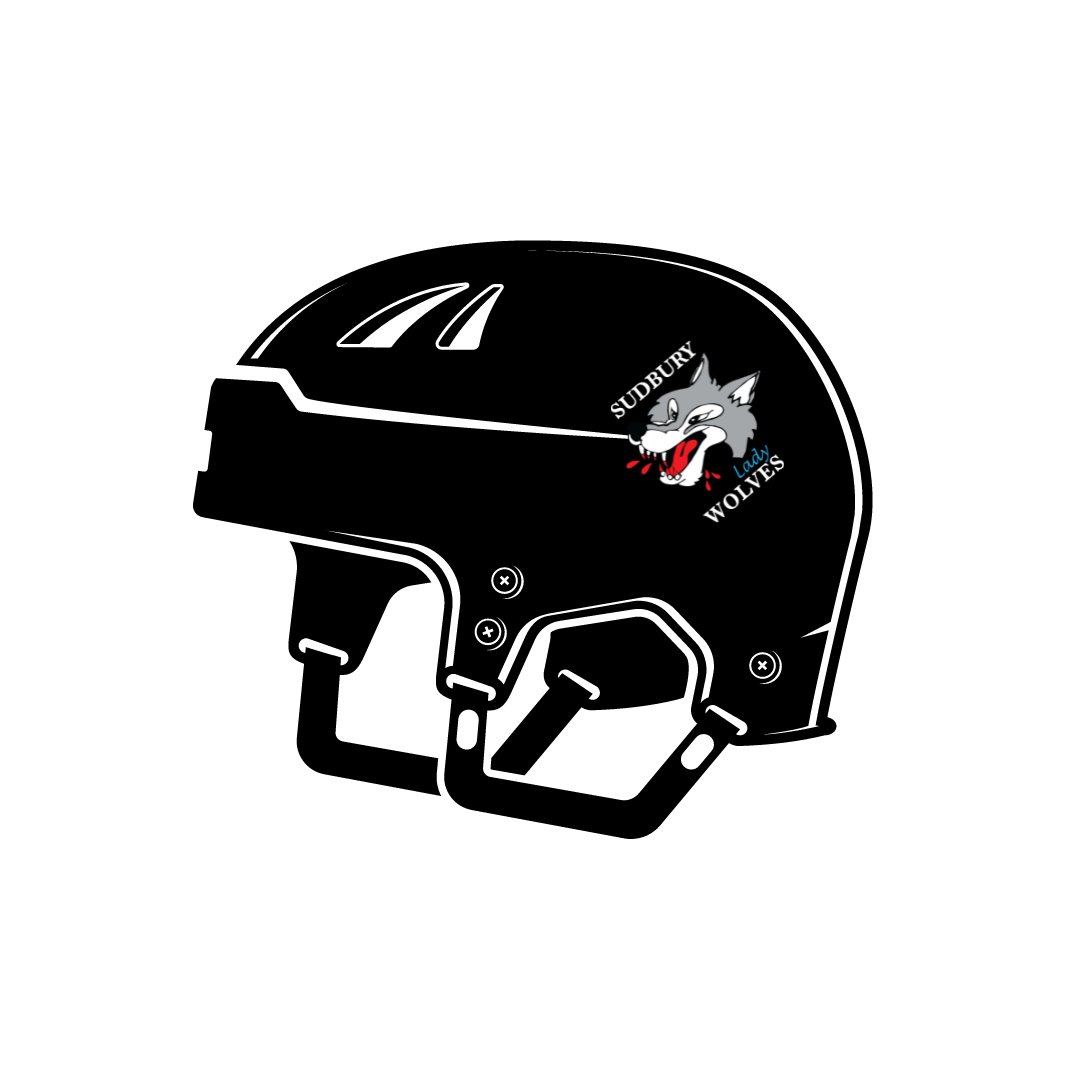 Sudbury Lady Wolves Helmet Sticker (2 colours or more helmet logo or number)