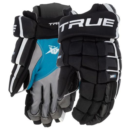 True XC9 Tapered Fit Junior Hockey Gloves Black