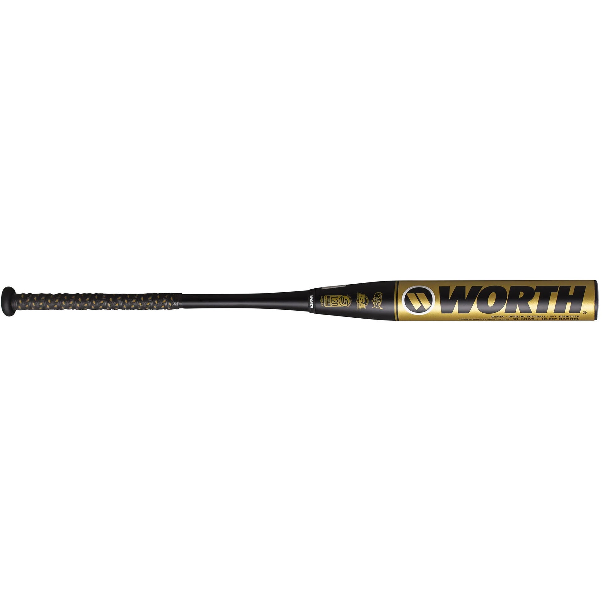 Worth Steele’s Hawk Edition XL 12.25" Slo-Pitch Softball Bat (2022) Black and Gold